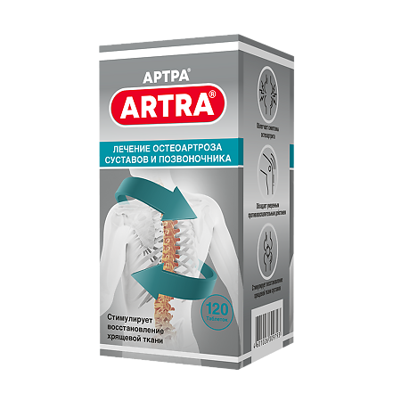 Артра таблетки покрыт.плен.об. 500 мг+500 мг 120 шт