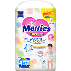 Изображение товара Merries Трусики-подгузники размер L (9-14 кг) 44 шт