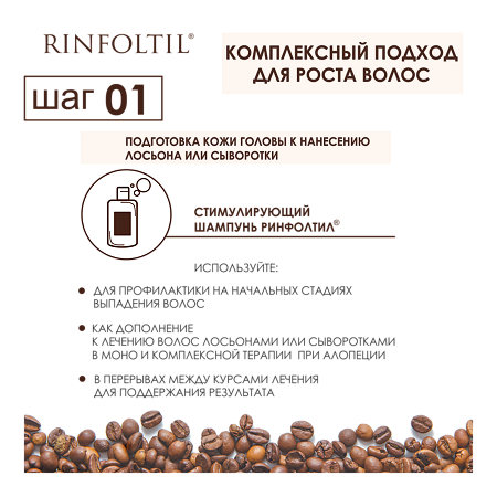 Ринфолтил Эспрессо шампунь укрепление слабых волос с кофеином 200 мл 1 шт