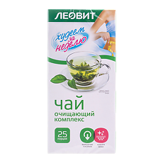 Купить Леовит Худеем за неделю Чай Очищающий комплекс пакеты по 2 г 25 шт цена