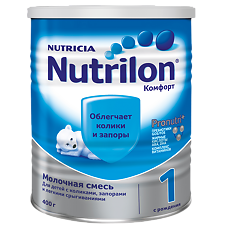 Изображение товара Nutricia Нутрилон 1 Комфорт Pronutri+ Сухая молочная смесь 0+ 400 г 1 шт