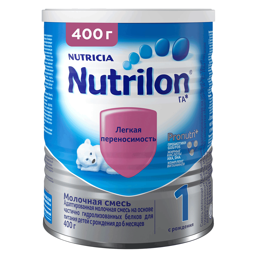 Изображение товара Nutrilon 1 ГА Pronutri+ сухая молочная смесь для детей 0+ 400 г Изображение товара Nutrilon 1 ГА Pronutri+ сухая молочная смесь для детей 0+ 400 г