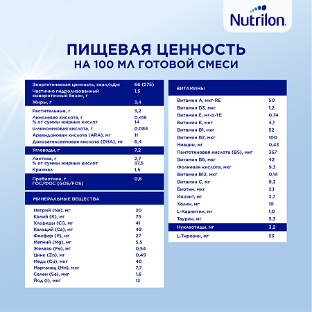 Nutricia Нутрилон 1 Комфорт Pronutri+ Сухая молочная смесь 0+ 900 г 1 шт
