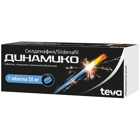 Изображение товара Динамико таблетки для эректильной дисфункции 25/50/100 мг покрытые