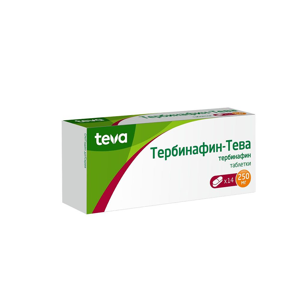Тербинафин-Тева, таблетки 250 мг 14 шт. - , цена и отзывы .