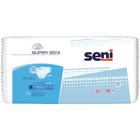 Seni Super Medium подгузники для взрослых (75-110 см) 30 шт