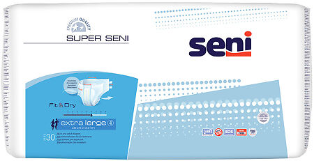 Seni Super Extra Large подгузники для взрослых (130-170 см), 30 шт
