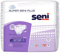 Купить Seni Super Plus Small подгузники для взрослых (55-80 см) 10 шт цена