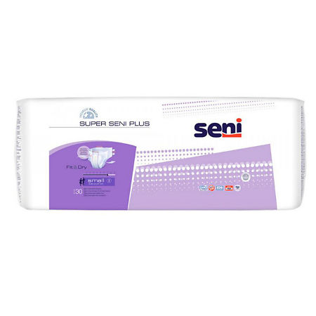 Seni Super Plus Small подгузники для взрослых (55-80 см) 30 шт