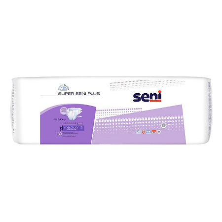 Seni Super Plus Medium подгузники для взрослых (75-110 см) 30 шт