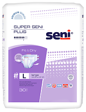 Купить Seni Super Plus Large подгузники для взрослых (100-150 см) 30 шт цена