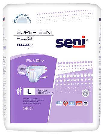 Seni Super Plus Large подгузники для взрослых (100-150 см) 30 шт
