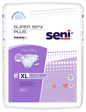 Seni Super Plus Extra Large подгузники для взрослых (130-170см), 30 шт