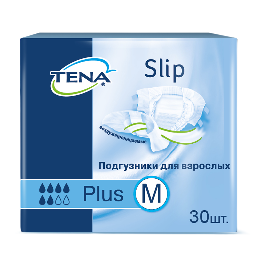 Tena Slip Plus подгузники для взрослых р. M до 120 см 30 шт - купить ...