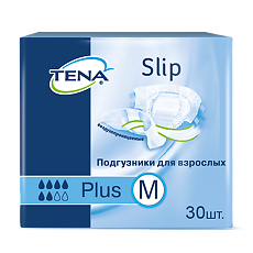 Купить Tena Slip Plus подгузники для взрослых р. M до 120 см 30 шт цена