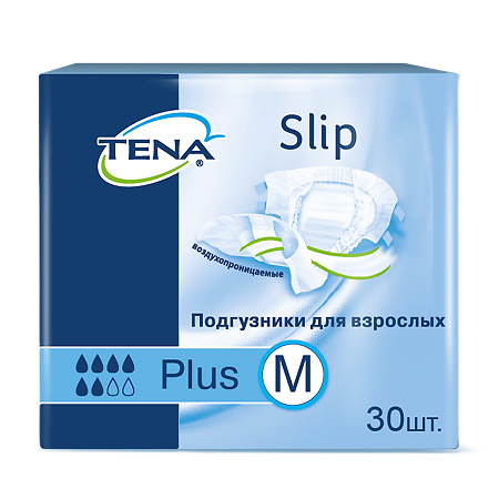 Tena Slip Plus подгузники для взрослых р. M до 120 см 30 шт
