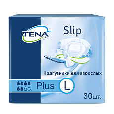 Купить Tena Slip Plus подгузники для взрослых р. L 30 шт цена