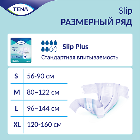 Tena Slip Plus подгузники для взрослых р. L 30 шт