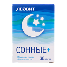 Изображение товара Леовит Сонные+ таблетки массой 0,55 г 30 шт