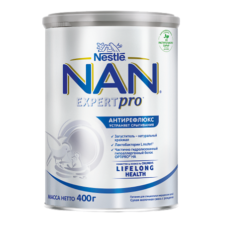 NAN ExpertPro Антирефлюкс Сухая молочная смесь с 0 мес 400 г 1 шт