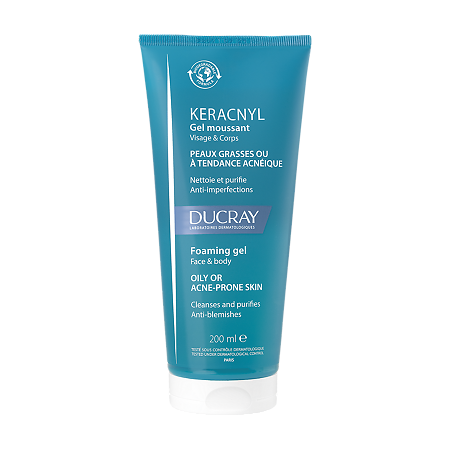 Изображение товара Ducray Keracnyl гель очищающий пенящийся для лица и тела 200 мл 1 шт