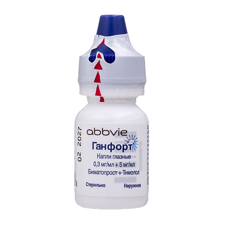 Ганфорт капли глазные 0,3 мг+5 мг/мл фл-кап 3 мл 1 шт