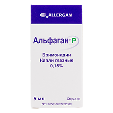 Купить Альфаган Р капли глазные 0,15 % 5 мл 1 шт цена