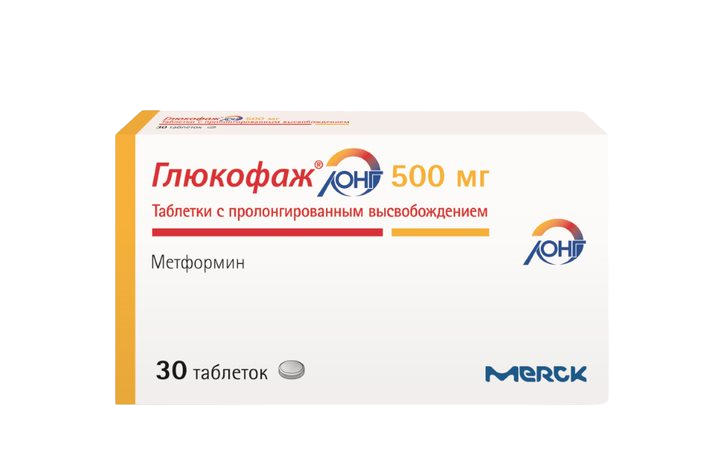 Глюкофаж Лонг, таблетки с пролонг высвобождением 500 мг 30 шт -  .