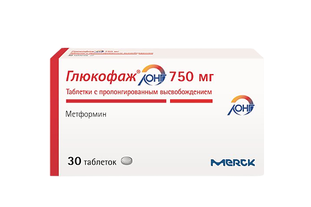 Глюкофаж Лонг таблетки с пролонг высвобождением 750 мг 30 шт