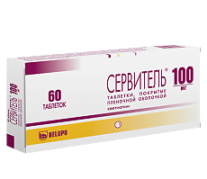 Купить Сервитель таблетки покрыт.плен.об. 100 мг 60 шт цена