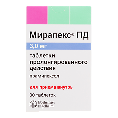 Изображение товара Мирапекс ПД таблетки с пролонг высвобождением 3 мг 30 шт