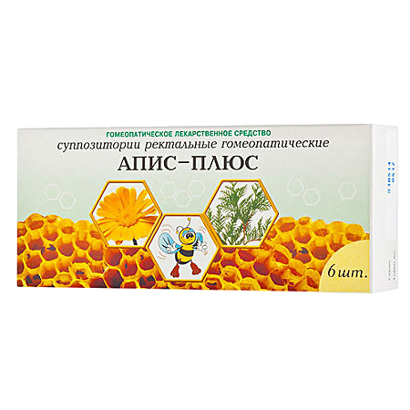 Апис-плюс суппозитории ректальные 6 шт