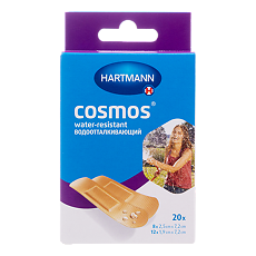 Купить Пластырь Cosmos water-resistant водоотталкивающий 2 размера 20 шт цена