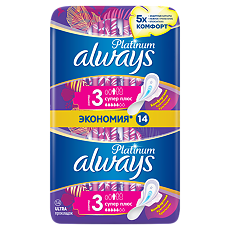 Купить Always Прокладки Platinum Collection Super Plus Duo гигиенические 14 шт цена