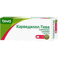 Купить Карведилол-Тева таблетки 6,25 мг 30 шт. цена
