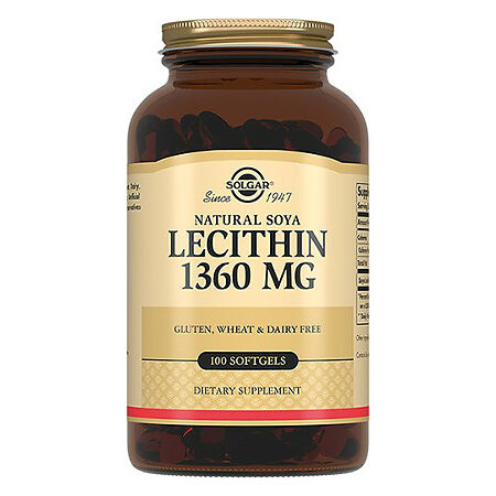Solgar Лецитин натуральный соевый 1390 мг капсулы массой 1930 мг 100 шт