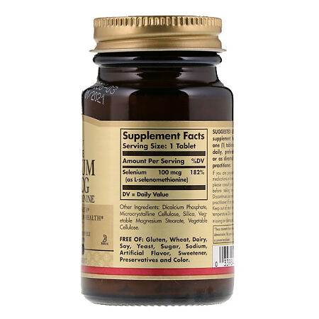 Solgar Селен 100 мкг / Selenium 100 mcg Tablets таблетки массой 457 мг 100 шт