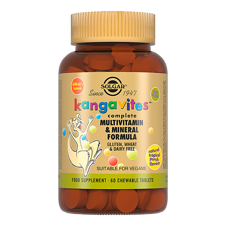 Изображение товара К Kangavites Поливитамины и минералы жевательные таблетки со вкусом тропических фруктов 1600 мг 60 