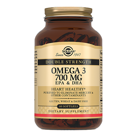 Изображение товара Solgar Двойная Омега-3 ЭПК/ДГК 700 мг 60 капсул Биологически активная добавка