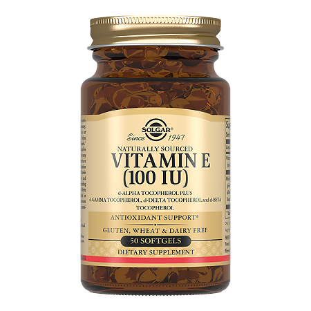 Изображение товара Solgar Витамин Е 67 мг 100 МЕ капсулы 50 шт — антиоксидант, для кожи и иммунитета