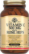 Изображение товара Solgar Витамин С 500 мг и шиповник / Vitamin C 500 mg with Rose Hips Tablets таблетки массой 1050 мг 100 шт