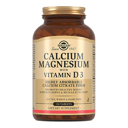 Изображение товара Solgar Кальций-Магний с витамином D3 Таблетки 150 шт для укрепления костей и иммунитета