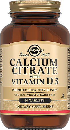 Solgar Цитрат кальция с витамином D3 таблетки массой 1602 мг 60 шт