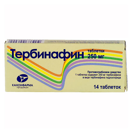 Тербинафин таблетки 250 мг 14 шт