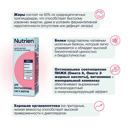 Нутриэн Стандарт с нейтральным вкусом лечебное (энтеральное) питание 200 мл 1 шт