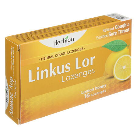 Линкас Лор пастилки мед-лимон 16 шт.