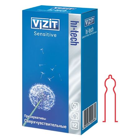 Презервативы VIZIT HI-TECH sensitive контурные 12 шт