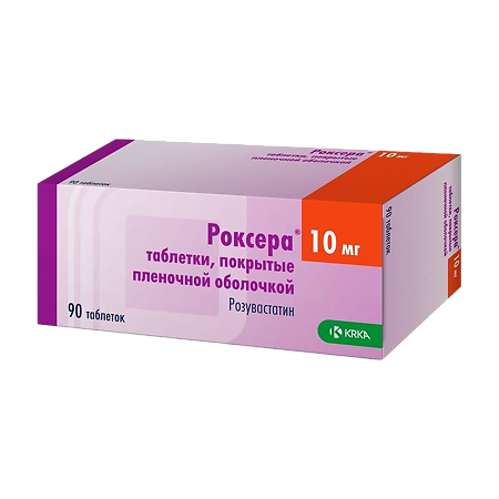 Изображение товара Роксера таблетки покрытая пленочной оболочкой 10 мг 90 шт - гиполипидемический препарат для снижени