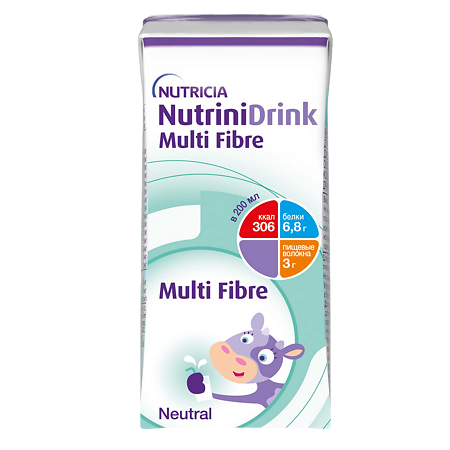 NutriniDrink Multi Fibre с пищевыми волокнами готовая смесь с нейтральным вкусом 200 мл 1 шт
