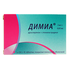 Купить Димиа таблетки покрыт.плен.об. 3 мг+0,02 мг 28 шт цена